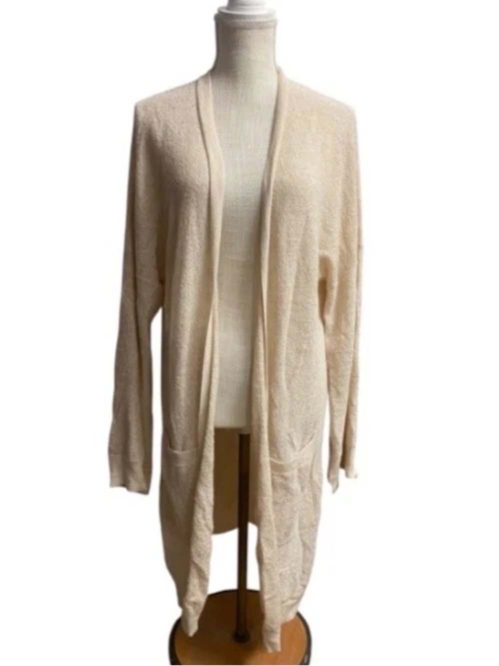 Zadig & Voltaire Clark Alpaca Blend Long Open Cream Cardigan Size L Minimalist